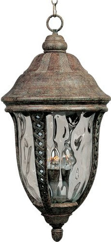Maxim 3111WGET Whittier Cast 3-Light Outdoor Hanging Lantern, Earth Tone Finish, Water Glass Glass, CA Incandescent Incandescent Bulb , 40W Max., Dry Safety Rating, Flax Fabric Shade Material, Rated Lumens