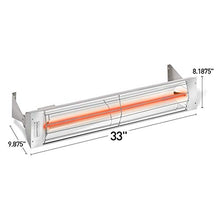 Infratech W-1512 GR Stainless Steel 33” Long Electric Patio Heater, Single Element Fixture 1500 Watt, 120 Volt, Gray Finish