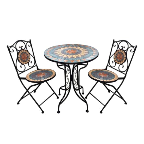 exproyzk Round Table and Chairs, Outdoor Small Coffee Table