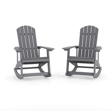 EMMA + OLIVER Gray Adirondack Rocking Chair, 2-Pack