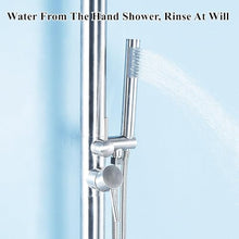 MKLFBY Standing Outdoor Shower Portable Garden Shower W/Adjustable Shower Head & Valve Controls, Vertical Stainless Steel Poolside Shower Fixture System