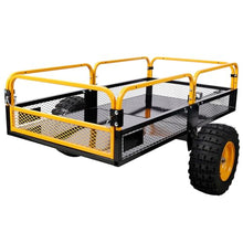 HOYOC 1000Lbs Heavy Duty Steel Garden Cart, Pull Behind Steel Yard Wagon Dump Trailer with Removable Mesh Sides, for ATV UTV Lawn Mower Tractor Yard Garden Farm Hauling,1000Lbs