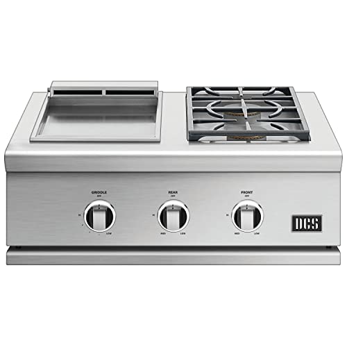 DCS Series 9 30-Inch Natural Gas Double Side Burner with Griddle - GDSBE1-302-N