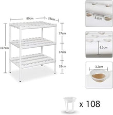 Indoor Hydroponics System Indoor Garden 108 Plant Sites Food-Grade PVC-U Pipes Hydroponic Planting Equipment, with Water Pump, Gift for Gardening Lover wyqdp240305