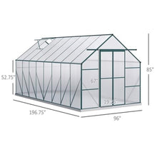 Walk-in Greenhouse, Outdoor Greenhouse with Aluminum Frame, Sliding Door, Adjustable Roof Vent for Backyard All-Season Plant Growing(Large)