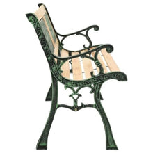 FURUIM2024M Garden Bench Garden Backrest Bench, Park Cast Iron Chair, Wooden Surfac, for Outdoor Comfort 122 cm
