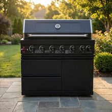 6-Burner Stainless Steel Gas Grill, Outdoor Kitchen BBQ Grill with Electronic Ignition & Marble Countertops, Propane Cooking Grill with Storage Drawers for Backyard Patio Entertaining