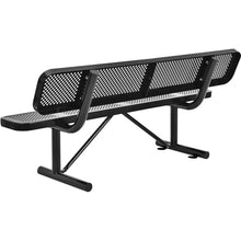 Global Industrial 6'L Heavy Duty Outdoor Steel Picnic Bench with Backrest