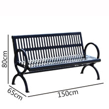 ZzleoyuUUs-12 Outdoor Garden Bench Stainless Steel Backrest Outdoor Bench Multiperson Park 1.5/1.8 Meters Patio Bench(Medium)