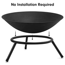 Portable Fire Pits & Bowls, 22in Outdoor Wood Burning Steel BBQ Grill Firepit Bowl, Heating Basin for Patio Backyard Garden Camping Picnic Bonfire