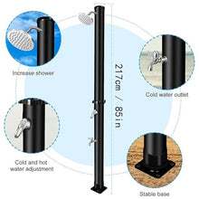 Vdniduir Garden Shower,Outdoor Solar Shower,180° Swivel Head & Foot Washer Tap,Freestanding Swimming Pool Spa Shower
