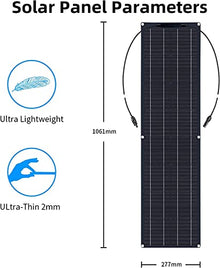 CFDZCP High Efficiency 2 * 200W Solar Panels Kit, 400W Portable Solar Panel PV Module Solar Power System for Motorhome, Shed, Campervan, Caravan and Boat