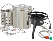 Enterprises Oversized Big Turkey Fryer Complete Kit 44 Quart Stainless Stockpot w/Steel Burner Turkeys 25+ Pounds or Diameter of 13.5"