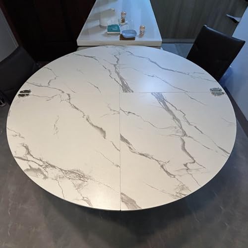 Round Folding Table Large Round Foldable Table Top Only - Banquet Table Extenders No Legs for Camping, Outside, Parties - 130cm To 200cm Diameter Wood Round Table Top Space Saving(Dia 200cm/6.5ft)