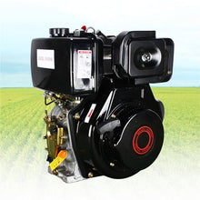 YIPONYT 406CC Diesel Engine, 4 Stroke Diesel Motor Engine 10HP Heavy Duty Single Cylinder Air- Cooled Recoil Diesel Machine 3600RPM 1.45Gal Fuel Tank for Agricultural Machinery