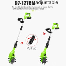 MekUk Garden Tiller & Cultivator Cordless Electric Tiller Cultivator, Garden Tiller, Adjustable Grip Length, Power Tillers for Digging, Weed Removal & for Garden Care Compacted Soils and Lawn Yard