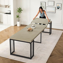 NTYUNRR 23.6" - 118" Extendable Dining Room Table, Modern Extra Long Folding Dining Tables for 2-10 People, Adjustable Kitchen Dinner Table, Outdoor Patio Furniture Set, Ancient White