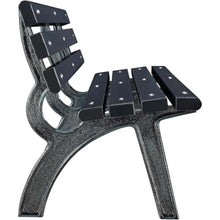 Global Industrial 6'L Outdoor Park Bench with Backrest, Black, Plastic