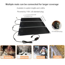 iumLeap Heated Snow Melting Mats for Driveways, Anti-Slip Electric Ice Melt Rubber Pads for Decks, Sidewalks, Walkways, Stairs, Custom Sizes, 2 in/h Snow Removal Speed, 5 Pcs-10x30in