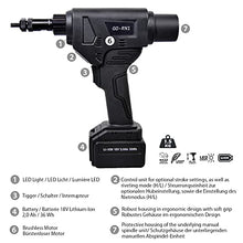 Akku-Tool GO-RN1 for Blindnietmuttern 2xLi-Ion Akku 2.0Ah 36Wh + Ladegerät und Koffer Brand GOEBEL