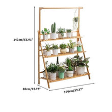 Hanging Plant Stand 2 Tier Ladder Flower Indoor Plant Trellis Wood Flowerpot Stand For Multiple Pot Plant Shelf For Window Balcony Living Room Ladder Frame Moisture-proof Flower Display Rack