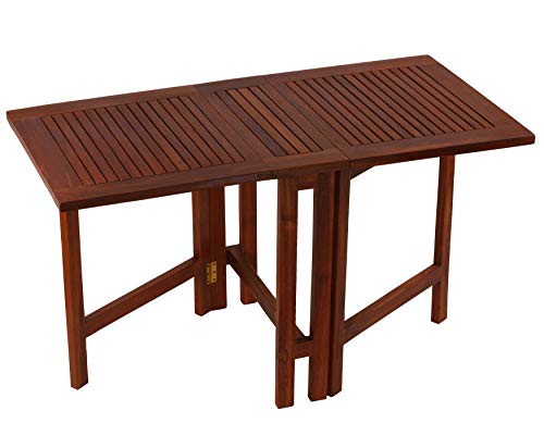 Bare Decor Emery Double Leaf Butterfly Folding Dining Table, Teak