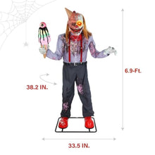 Haunted Hill Farm 6.9-Ft. I Scream Clown Animatronic,Lights and Sound