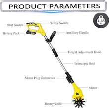 Electric Rototiller Cordless Rototiller Garden Rototiller with Rechargeable Battery and Charger for Distributing Lawn Gardens