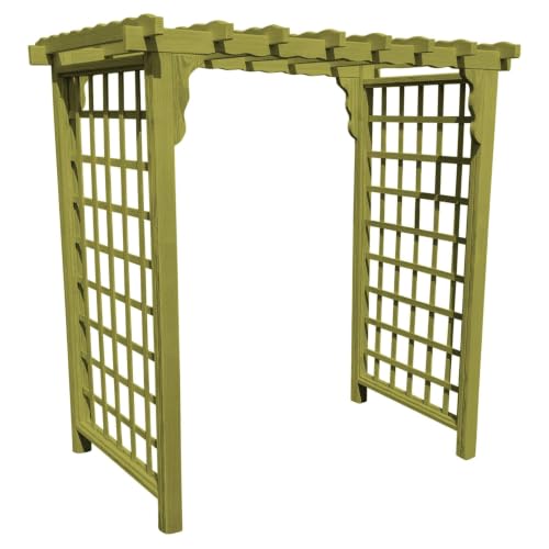 Keystone Amish Co. Bainbridge Pressure Treated Pine Arbor, 6-Foot, Linden Leaf Stain