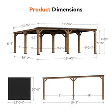 Modern Shade Wood Grill Gazebo 20' x 20' with Sloped Galvanized Steel Roof