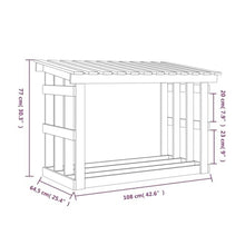 WXPWAMZ Firewood Rack Black 108X64.5X77 Cm Solid Wood Pine, Firewood Log Rack, Firewood Storage Rack Shelf, Ventilation Metal Log Store Holder For Outdoor Or Indoor Wood Stand Se
