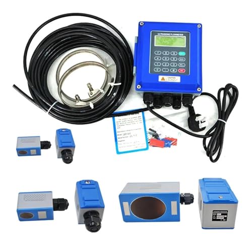 Water Flow Meter, TUF-2000B Wall Mounted Water Flow Meter Transducer TS-2/TM-1-HT Optional SD Storage Clamp Sensor Liquid Ultrasonic Flowmeter,for Outdoor Garden Hose Watering(Host TS-2 TM-1 TL-1)
