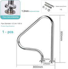 Outdoor Pool Handrail, Stainless Steel 3-Bend Hand Rails Swimming Pools Non-Slip Stairs Railing Safety Entry Aid Grab Handle for Spa Water Park Safety