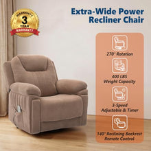 Ziviki Power Recliner Chair with Auto Rocking & Remote Control, Brown