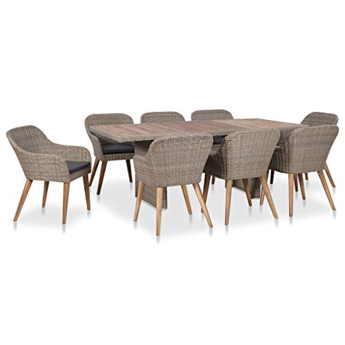 QINXIXINAIXI Outdoor Dining Set Brown and Dark Grey Outdoor Sectional Sets Patio Furniture Set Poolside Furniture Set Outdoor Sofa Set for Patio Garden Deck Poolside