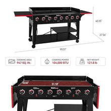 Grills House GB8003 Large Event 8-Burner Gas Grill Black