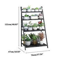 ZOCWJK Ladder Plant Stand 4Tier Wooden Planter Holder Flower Pot Display Shelf for Home Patio Lawn Garden Balcony Plant Stand Indoor,Black-70cm
