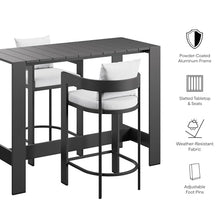 Modway Tahoe 3-Piece Outdoor Patio Bar Table Set in White