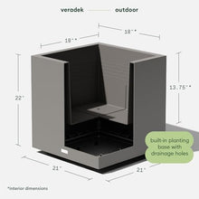 Veradek Block Series Cube Planter - Square Outdoor Planter