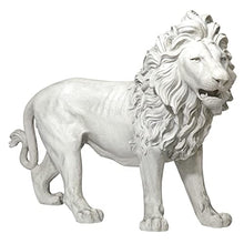 Design Toscano Regal Lion Sentinel of Grisham Manor Outdoor Entryway Garden Statue, Left, 37 Inch Tall, Cast Stone Resin, Antique Stone
