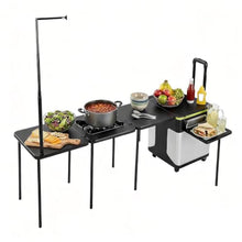 Hubxinly Outdoor Grill Cart Table with Wheels Portable Folding Camp Cook