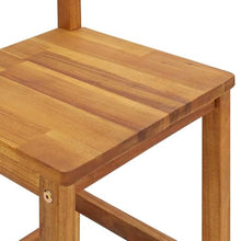 5 Piece Patio Bar Set Solid Acacia Wood Outdoor Bistro Table with Stools