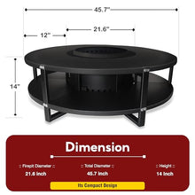FEBTECH - 21.6'' Smokeless Firepit with Tabletop, Chairs, and Storage Shelf