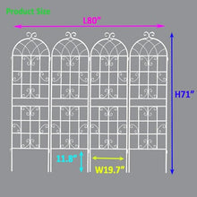 leoglint 4 Pack Metal Garden Trellis 71" x 19.7" Rustproof Trellis for Climbing Plants Outdoor Flower Support Cream White