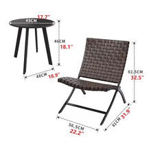 KPHYMOD 3 Piece Folding Outdoor Chairs and Table Set, Patio Furniture Fire Pit Lounge Chairs for Yard, Garden, Patio
