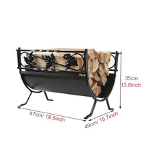 DJVHSRI Firewood Rack Metal Curved Log Holder with Legs, Heavy Duty Outdoor & Indoor Fireplace Wood Storage Stand,