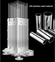 MLUENF BBQ Meat Skewers Maker, 49 Holes Vertical Skewer Kebab Machine, Stainless Steel Tofu Skewer Make Tools, Cooks Kebabs, Skewers and Roasts, for Kitchen Picnic Camping