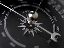 Tabic Handmade Prestige Barometer on English Dark Oak Mantel Display Mount - Handcrafted in England - Timeless Weather Predictor and Decor Piece for Home or Office - Elegant with Modern Precision