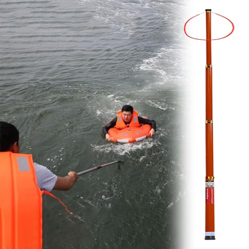 CHZDPP Pool Emergency Rescue Pole with Luminous & Reflective, Telescopic Marine Salvage Rods for Drowning Swimmers, 4.5 5.5 6.5 10 m Life-Saving Equipment(10m(32.8ft/394inch))