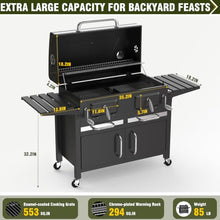 Bestfire 63" Oversized Charcoal Grill with Smoker, Large Outdoor BBQ